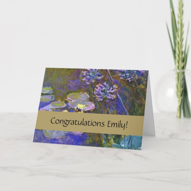 Claude Monet Water Lilies Agapanthus Card (Front)