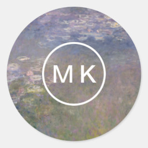 Claude Monet   Water Lilies Agapanthus Classic Round Sticker