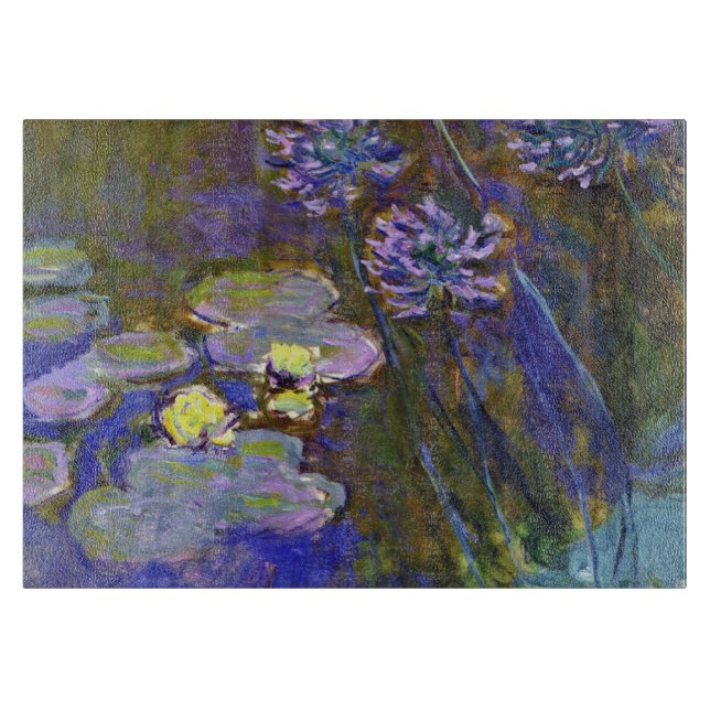 Claude Monet Water Lilies Agapanthus Cutting Board (Front)