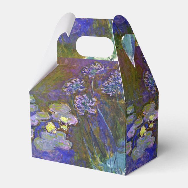 Claude Monet Water Lilies Agapanthus Favor Box (Front Side)