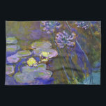 Claude Monet Water Lilies Agapanthus Kitchen Towel<br><div class="desc">Claude Monet's Water Lilies and Agapanthus - Claude Monet's Water Lilies and Agapanthus is a wonderful impressionistic painting by one of the master flower artists of all time. The water garden is alive with colour and emotion, as the purple Agapanthus flow up from their blue and green stems. The water...</div>