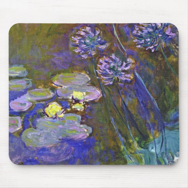 Claude Monet Water Lilies Agapanthus Mouse Pad (Front)
