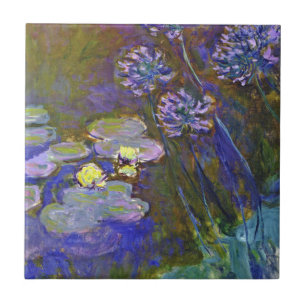 Claude Monet Water Lilies Agapanthus Tile
