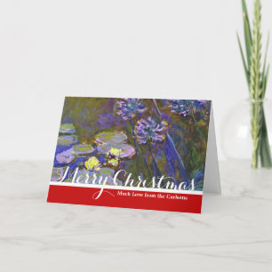 Claude Monet Water Lilies Agapanthus Vintage Art Holiday Card