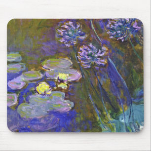 Claude Monet Water Lilies Agapanthus Vintage Art Mouse Pad