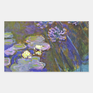 Claude Monet Water Lilies Agapanthus Vintage Art Sticker