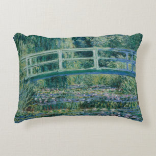 Claude Monet - Water Lilies and Japanese Bridge Decorative Pillow