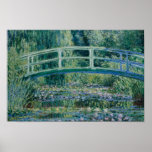 Claude Monet - Water Lilies and Japanese Bridge Poster<br><div class="desc">Water Lilies and Japanese Bridge by Claude Monet, 1899. Claude Monet was a founder of French Impressionist painting, and the most consistent and prolific practitioner of the movement's philosophy of expressing one's perceptions before nature, especially as applied to plein-air landscape painting. The term "Impressionism" is derived from the title of...</div>