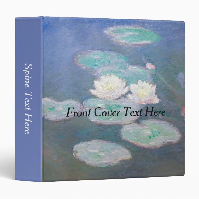 Claude Monet - Water Lilies, Evening Effect Binder (Front/Spine)