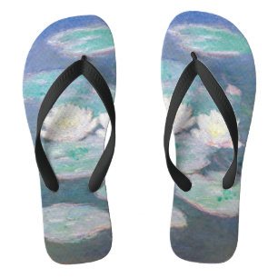 Claude Monet - Water Lilies, Evening Effect Flip Flops
