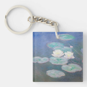 Claude Monet - Water Lilies, Evening Effect Keychain