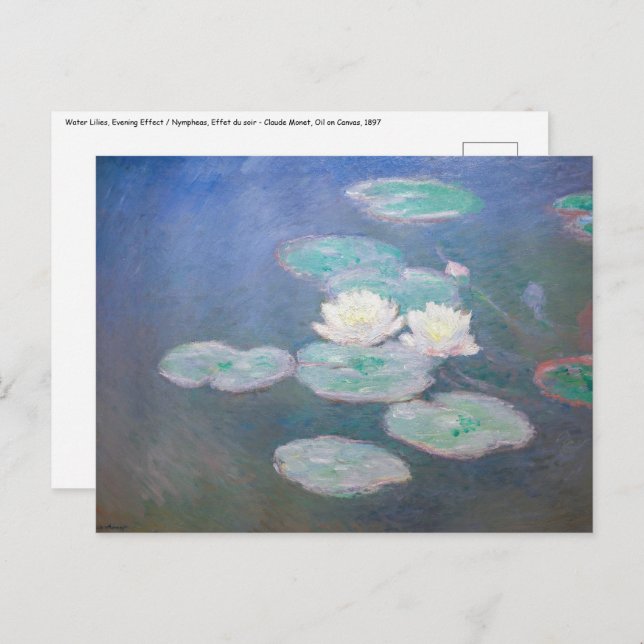 Claude Monet - Water Lilies, Evening Effect Postcard (Front/Back)