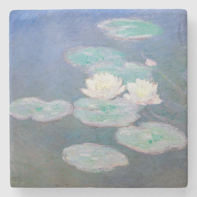 Claude Monet - Water Lilies, Evening Effect Stone Coaster (Front)