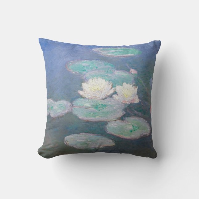 Claude Monet - Water Lilies, Evening Effect Throw Pillow (Front)