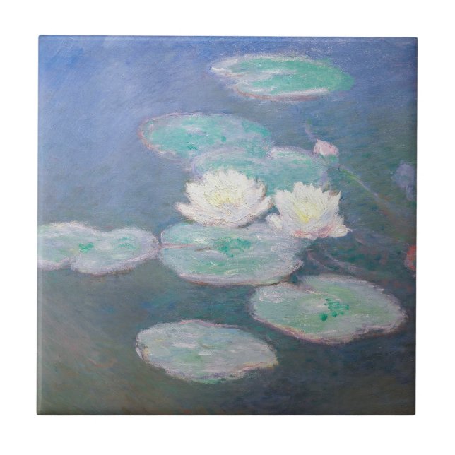 Claude Monet - Water Lilies, Evening Effect Tile (Front)