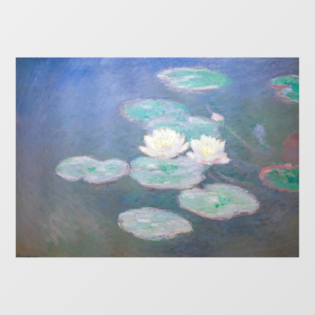 Claude Monet - Water Lilies, Evening Effect Window Cling (Sheet)