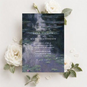 Claude Monet Water Lilies Fine Art Wedding Invitation