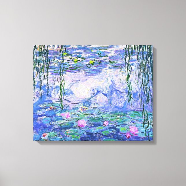Claude Monet Water Lilies French Impressionist Art Canvas Print (Front)