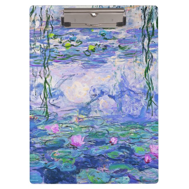 Claude Monet Water Lilies French Impressionist Art Clipboard (Front)