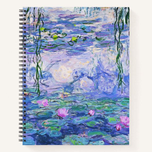 Claude Monet Water Lilies French Impressionist Art Notebook (Front)