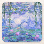 Claude Monet Water Lilies French Impressionist Art Square Paper Coaster<br><div class="desc">Claude Monet Water Lilies French Impressionist Art
Water Lilies (or Nympheas ) is a series of approximately 250 oil paintings by French Impressionist Claude Monet. The paintings depict Monet's flower garden at Giverny.</div>