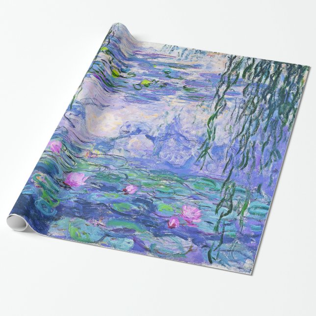 Claude Monet Water Lilies French Impressionist Art Wrapping Paper (Unrolled)