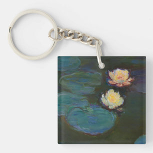 Claude Monet Water Lilies Impressionist Oil Art Keychain