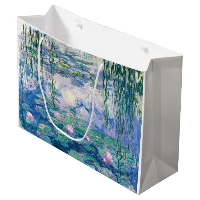 CLAUDE MONET - Water lilies Large Gift Bag (Front Angled)