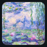 Claude Monet - Water Lilies / Nympheas 1919 Square Sticker<br><div class="desc">Water Lilies / Nympheas (W.1852) - Claude Monet,  Oil on Canvas,  1916-1919</div>