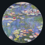 Claude Monet - Water Lilies / Nympheas Classic Round Sticker<br><div class="desc">Water Lilies / Nympheas - Claude Monet,  1916</div>