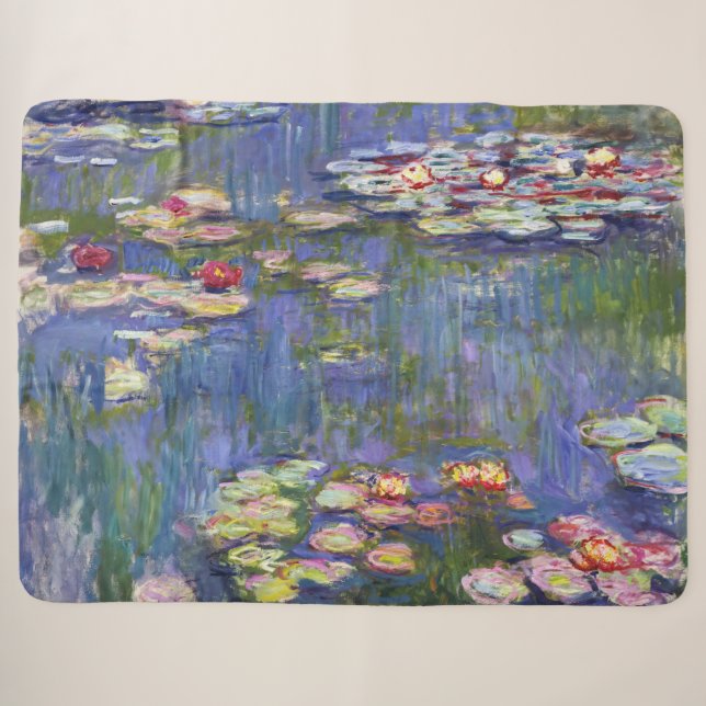 Claude Monet - Water Lilies / Nympheas Sherpa Blanket (Front (Horizontal))