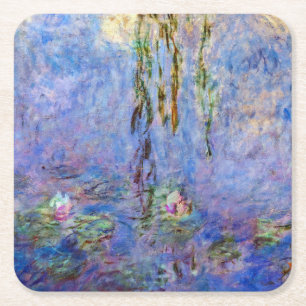 Claude Monet - Water Lilies Square Paper Coaster