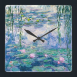 CLAUDE MONET - Water lilies Square Wall Clock<br><div class="desc">CLAUDE MONET - Water lilies
Oil on canvas; reproduction</div>