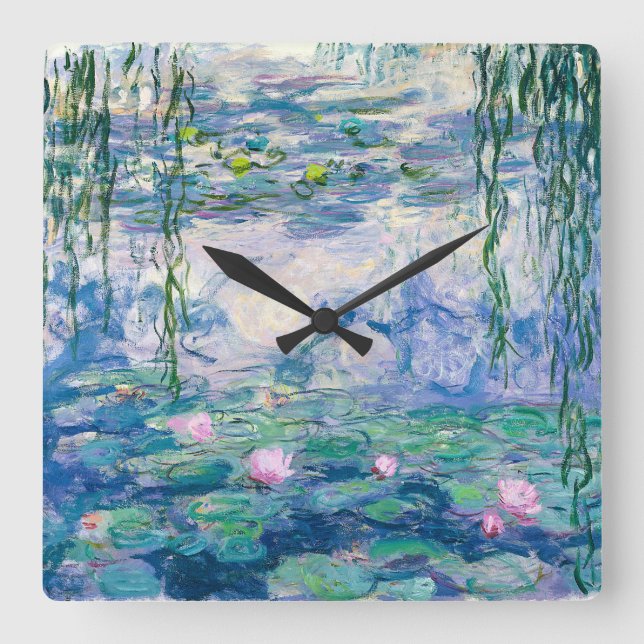 CLAUDE MONET - Water lilies Square Wall Clock (Front)