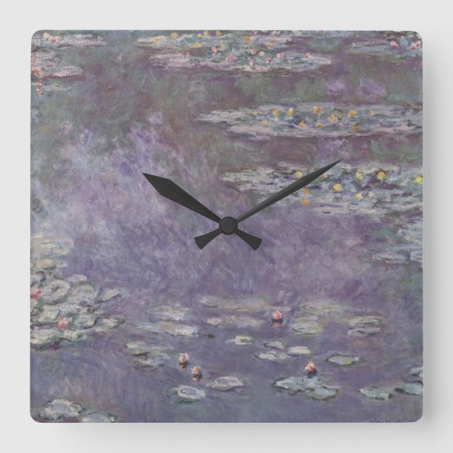 Claude Monet - Water Lilies Square Wall Clock (Front)