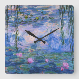 Claude Monet - Water Lilies Square Wall Clock