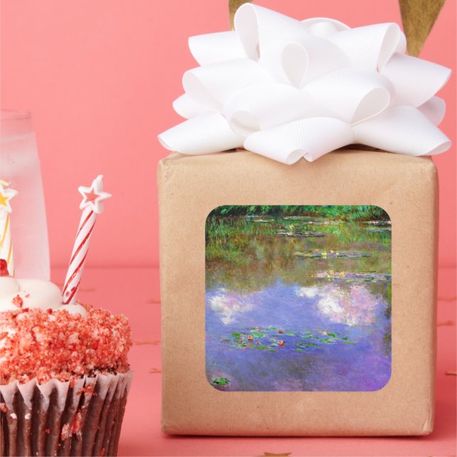 Claude Monet - Water-Lilies, The Clouds, Square Sticker (Party)