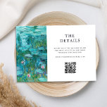 Claude Monet Water Lilies Wedding Enclosure Card<br><div class="desc">Create your own personalized wedding enclosure cards featuring Claude Monet Water Lilies painting.</div>