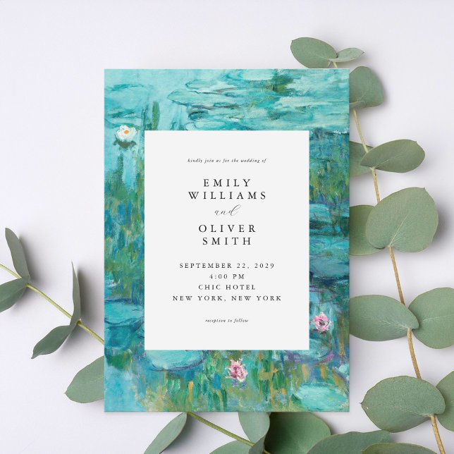 Claude Monet Water Lilies Wedding Invitation (Creator Uploaded)