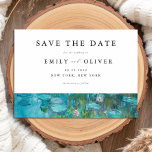Claude Monet Water Lilies Wedding Save The Date<br><div class="desc">Elegant modern wedding save the date card featuring Claude Monet Water Lilies painting</div>
