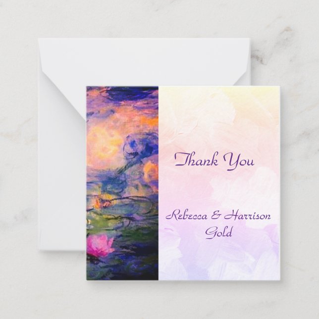 Claude Monet Water lilies Wedding Thank You Card (Front)