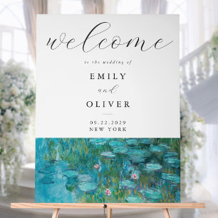 Claude Monet Water Lilies Welcome Wedding Acrylic Sign