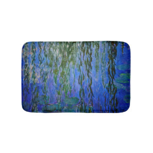 Claude Monet - Water Lilies with weeping willow Bath Mat