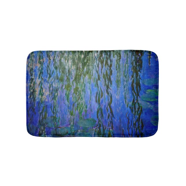 Claude Monet - Water Lilies with weeping willow Bath Mat (Front)
