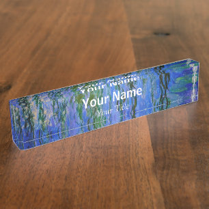 Claude Monet - Water Lilies with weeping willow Nameplate