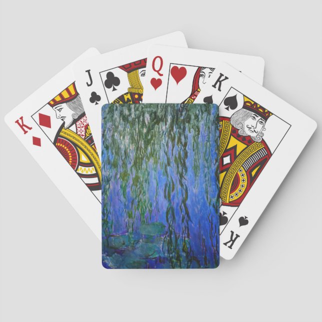 Claude Monet - Water Lilies with weeping willow Playing Cards (Back)