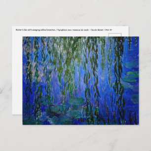 Claude Monet - Water Lilies with weeping willow Postcard
