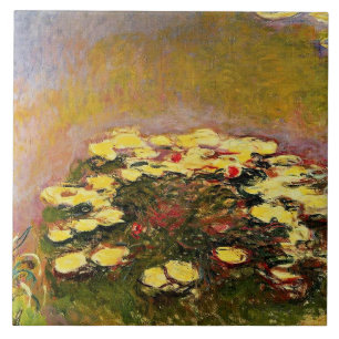 Claude Monet, Water Lilies (yellow), Tile