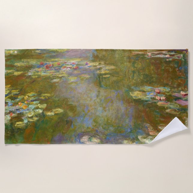 Claude Monet - Water Lily Pond 1917 Beach Towel (Front)