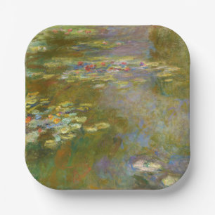 Claude Monet - Water Lily Pond 1917 Paper Plate